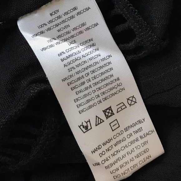 Ecote Black Laced Deep V Open Back Blouse - Picture 9 of 9